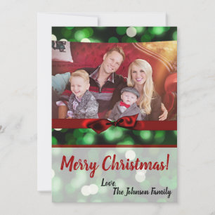 5x7 XMAS-kaart voor kerstgroene kerst met lichte f Feestdagenkaart