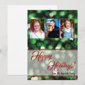 5x7 XMAS-kaart voor kerstgroene kerst met lichte f Feestdagenkaart (Voorkant / Achterkant)