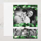 5x7 XMAS-kaart voor kerstgroene kerst met lichte f Feestdagenkaart (Voorkant / Achterkant)