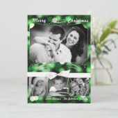 5x7 XMAS-kaart voor kerstgroene kerst met lichte f Feestdagenkaart (Staand voorkant)