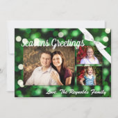 5x7 XMAS-kaart voor kerstgroene kerst met lichte f Feestdagenkaart (Voorkant)