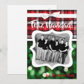 5x7 XMAS-kaart voor kerstgroene kerst met lichte f Feestdagenkaart (Voorkant / Achterkant)