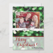 5x7 XMAS-kaart voor kerstgroene kerst met lichte f Feestdagenkaart (Voorkant)