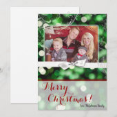 5x7 XMAS-kaart voor kerstgroene kerst met lichte f Feestdagenkaart (Voorkant / Achterkant)