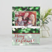 5x7 XMAS-kaart voor kerstgroene kerst met lichte f Feestdagenkaart (Staand voorkant)