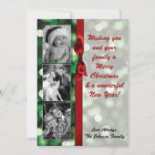 5x7 XMAS-kaart voor kerstgroene kerst met lichte f Feestdagenkaart (Voorkant)