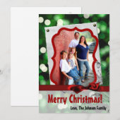 5x7 XMAS-kaart voor kerstgroene kerst met lichte f Feestdagenkaart (Voorkant / Achterkant)