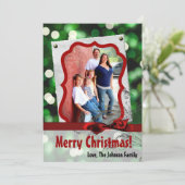 5x7 XMAS-kaart voor kerstgroene kerst met lichte f Feestdagenkaart (Staand voorkant)