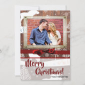 5x7 XMAS Kerst Herten Hout Buck Doe FOTOKAART Feestdagenkaart (Voorkant)