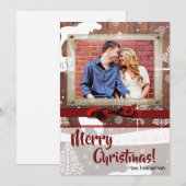 5x7 XMAS Kerst Herten Hout Buck Doe FOTOKAART Feestdagenkaart (Voorkant / Achterkant)