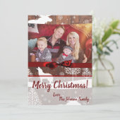 5x7 XMAS Kerst Herten Hout Buck Doe FOTOKAART Feestdagenkaart (Staand voorkant)