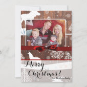 5x7 XMAS Kerst Herten Hout Buck Doe FOTOKAART Feestdagenkaart (Voorkant)