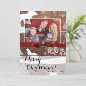 5x7 XMAS Kerst Herten Hout Buck Doe FOTOKAART Feestdagenkaart (Staand voorkant)