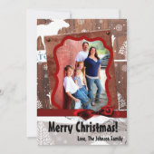 5x7 XMAS Kerst Herten Hout Buck Doe FOTOKAART Feestdagenkaart (Voorkant)