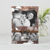 5x7 XMAS Kerst Herten Hout Buck Doe FOTOKAART Feestdagenkaart (Staand voorkant)
