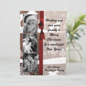 5x7 XMAS Kerst Herten Hout Buck Doe FOTOKAART Feestdagenkaart (Staand voorkant)