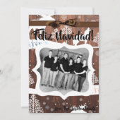 5x7 XMAS Kerst Herten Hout Buck Doe FOTOKAART Feestdagenkaart (Voorkant)