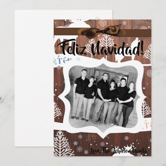 5x7 XMAS Kerst Herten Hout Buck Doe FOTOKAART Feestdagenkaart (Voorkant / Achterkant)