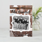 5x7 XMAS Kerst Herten Hout Buck Doe FOTOKAART Feestdagenkaart (Staand voorkant)