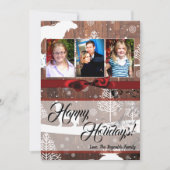 5x7 XMAS Kerst Herten Hout Buck Doe FOTOKAART Feestdagenkaart (Voorkant)