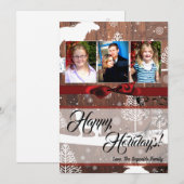 5x7 XMAS Kerst Herten Hout Buck Doe FOTOKAART Feestdagenkaart (Voorkant / Achterkant)