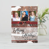 5x7 XMAS Kerst Herten Hout Buck Doe FOTOKAART Feestdagenkaart (Staand voorkant)