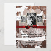 5x7 XMAS Kerst Herten Hout Buck Doe FOTOKAART Feestdagenkaart (Voorkant / Achterkant)