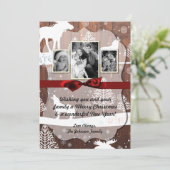 5x7 XMAS Kerst Herten Hout Buck Doe FOTOKAART Feestdagenkaart (Staand voorkant)