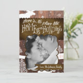 5x7 XMAS Kerst Herten Hout Buck Doe FOTOKAART Feestdagenkaart (Staand voorkant)