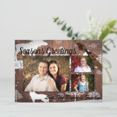 5x7 XMAS Kerst Herten Hout Buck Doe FOTOKAART Feestdagenkaart (Staand voorkant)