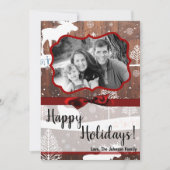 5x7 XMAS Kerst Hout Herten Doe Buck FOTO-kaart Feestdagenkaart (Voorkant)