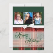 5x7 XMAS Kerst Plaid Rood Stof FOTO Kaart (Voorkant)