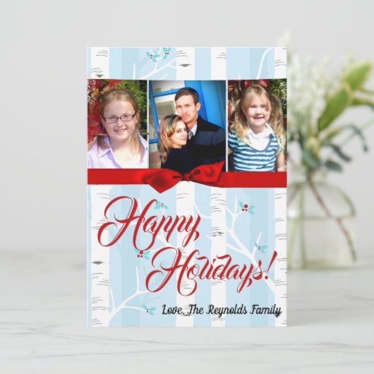 5x7 XMAS-kerstboomgaard winterfotokaart Feestdagenkaart (Staand voorkant)