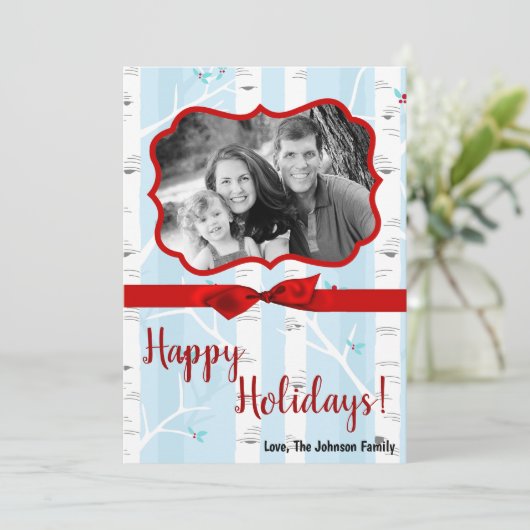 5x7 XMAS-kerstboomgaard winterfotokaart Feestdagenkaart (Staand voorkant)