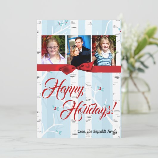 5x7 XMAS-kerstboomgaard winterfotokaart Feestdagenkaart (Staand voorkant)