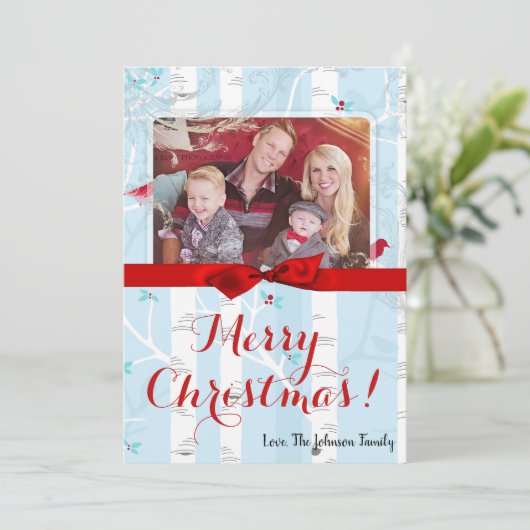 5x7 XMAS-kerstboomgaard winterfotokaart Feestdagenkaart (Staand voorkant)