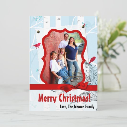 5x7 XMAS-kerstboomgaard winterfotokaart Feestdagenkaart (Staand voorkant)