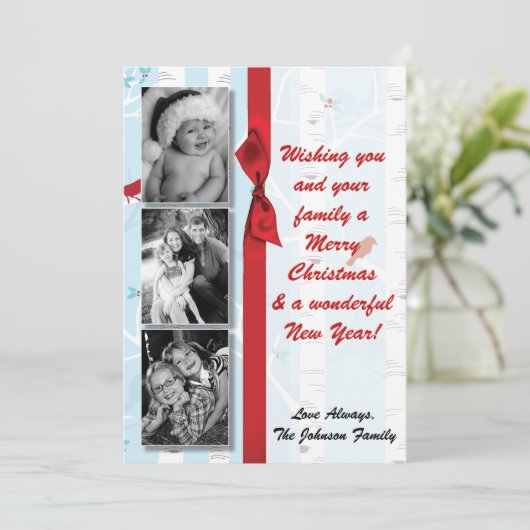 5x7 XMAS-kerstboomgaard winterfotokaart Feestdagenkaart (Staand voorkant)