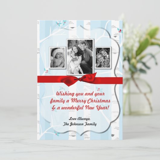 5x7 XMAS-kerstboomgaard winterfotokaart Feestdagenkaart (Staand voorkant)