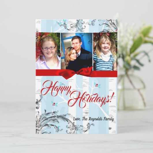 5x7 XMAS-kerstboomgaard winterfotokaart Feestdagenkaart (Staand voorkant)