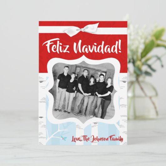 5x7 XMAS-kerstboomgaard winterfotokaart Feestdagenkaart (Staand voorkant)