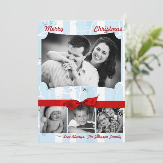 5x7 XMAS-kerstboomgaard winterfotokaart Feestdagenkaart (Staand voorkant)