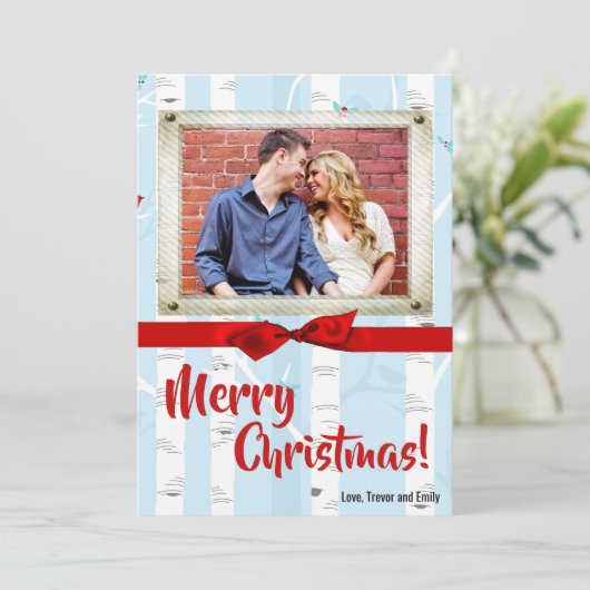 5x7 XMAS-kerstboomgaard winterfotokaart Feestdagenkaart (Staand voorkant)