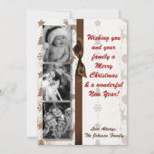 5x7 XMAS-kerstBurlap Deer Doe Buck PHOTO-kaart Feestdagenkaart (Voorkant)