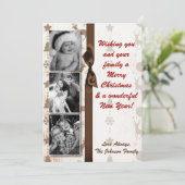 5x7 XMAS-kerstBurlap Deer Doe Buck PHOTO-kaart Feestdagenkaart (Staand voorkant)