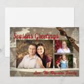 5x7 XMAS-kerstBurlap Deer Doe Buck PHOTO-kaart Feestdagenkaart (Voorkant / Achterkant)