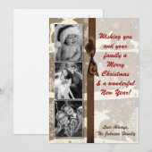 5x7 XMAS-kerstBurlap Deer Doe Buck PHOTO-kaart Feestdagenkaart (Voorkant / Achterkant)