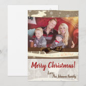 5x7 XMAS-kerstBurlap Deer Doe Buck PHOTO-kaart Feestdagenkaart (Voorkant / Achterkant)