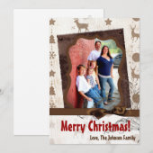 5x7 XMAS-kerstBurlap Deer Doe Buck PHOTO-kaart Feestdagenkaart (Voorkant / Achterkant)