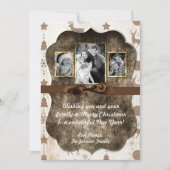 5x7 XMAS-kerstBurlap Deer Doe Buck PHOTO-kaart Feestdagenkaart (Voorkant)